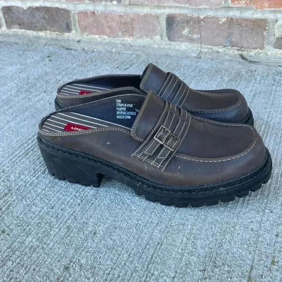 UNIONBAY Shoes - Vintage Mules Women’s Shoes Union Bay Dark Brown Chunky Slip On Y2k 90s Size 8.5